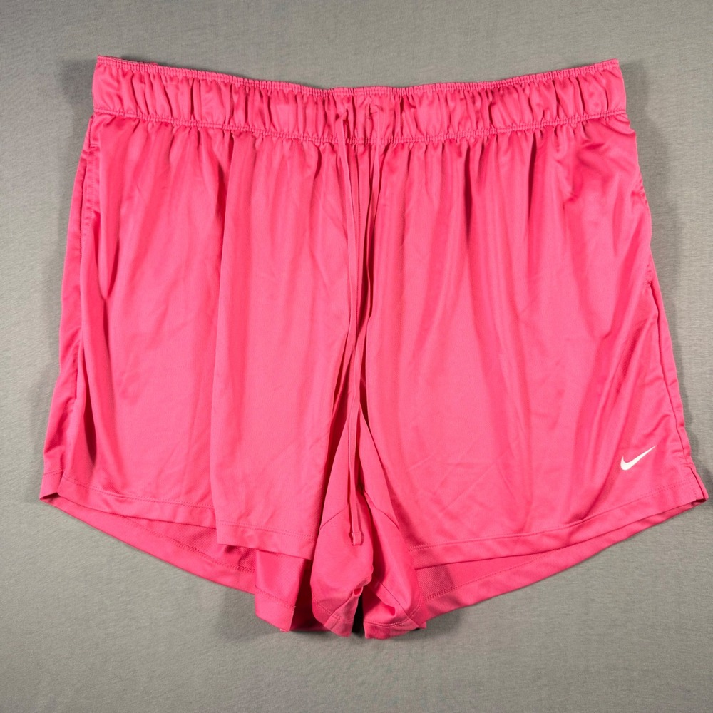 Nike Dri-FIT Pink Athletic Running Shorts Womens 1X Drawstring Mesh Liner